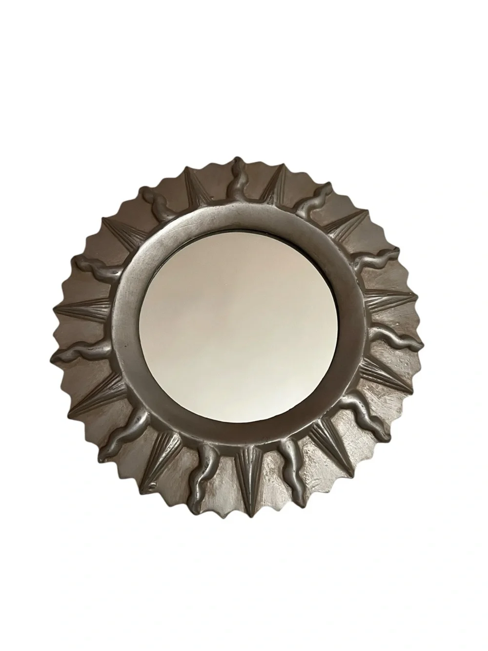 Vtg Y2K Sun Wall Mirror Replacement Boho Celestial Tarnished Silver 2003